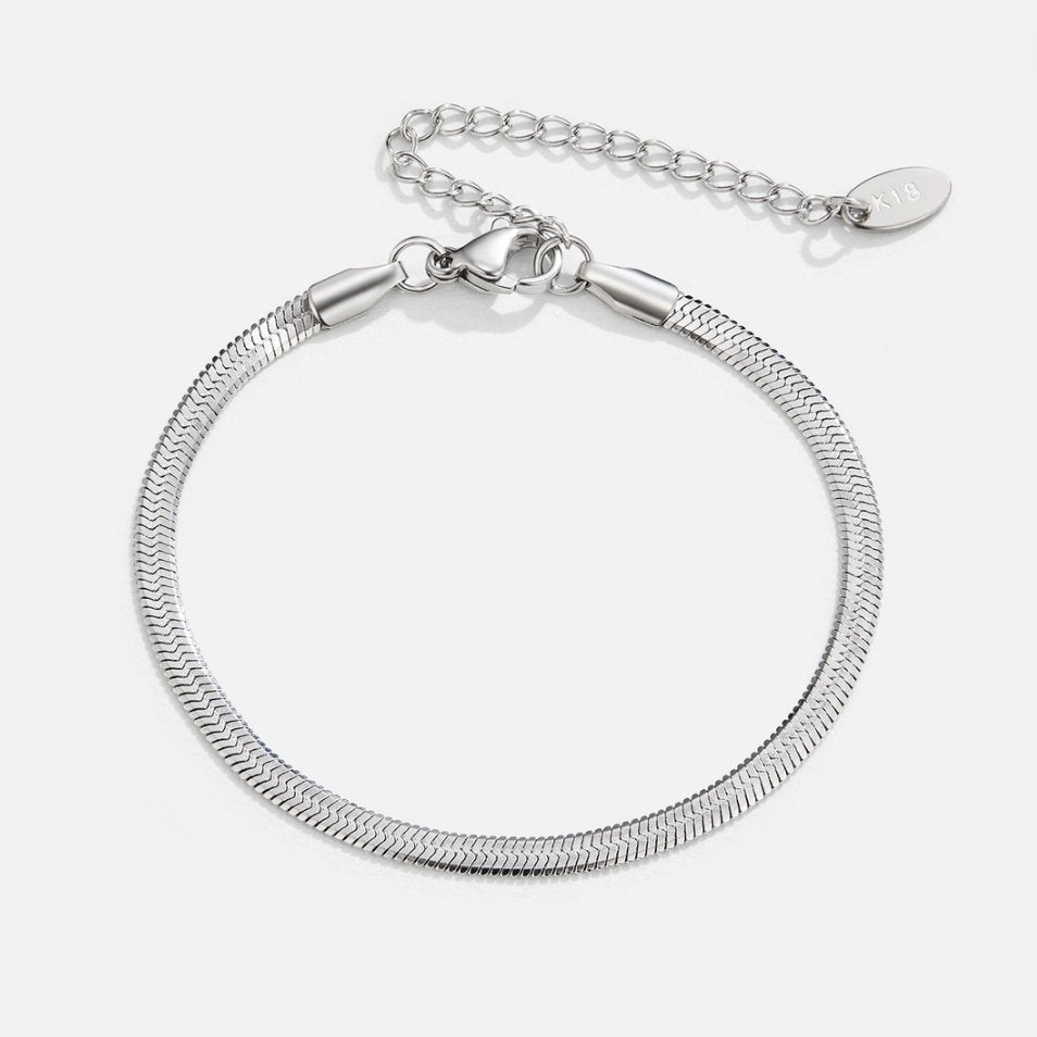 Sarya - Silver Snake Chain Bracelet