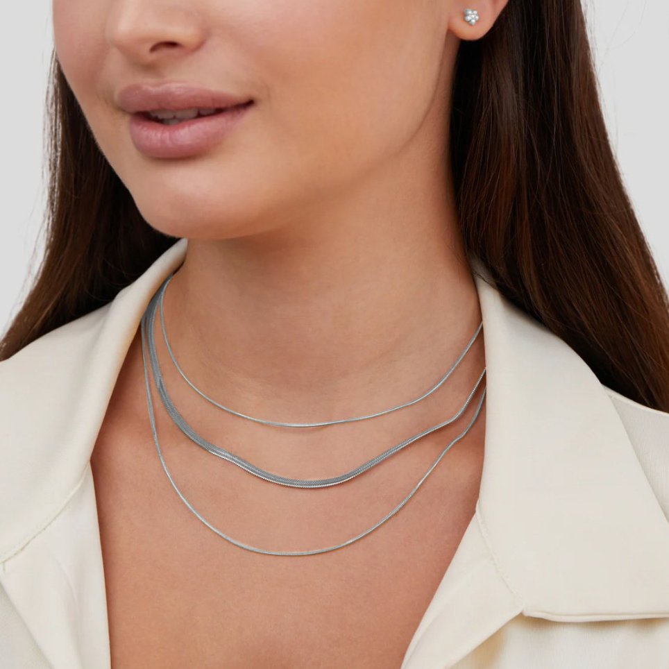 Silver Multi-Layer Chain Necklace