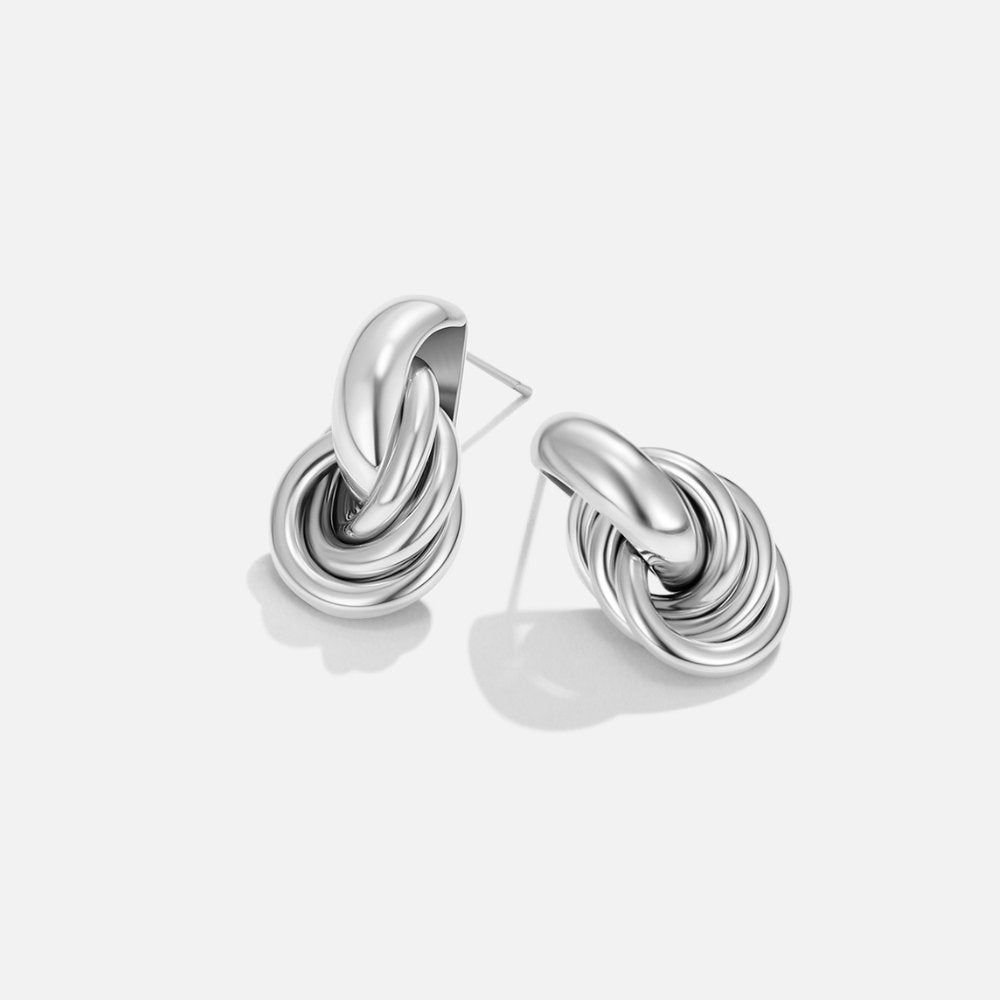 Sofia - Twisted Silver Hoop Earrings