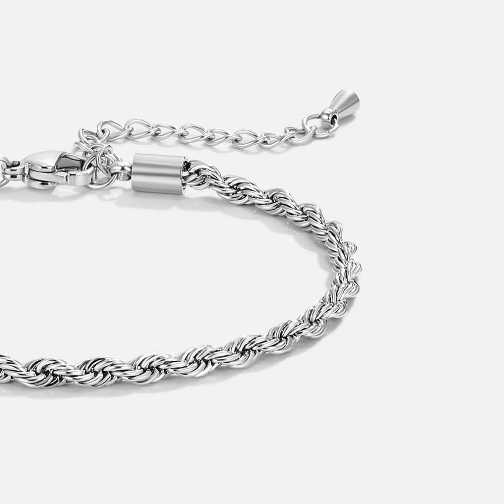 Silver Bracelet with Twisted Chain